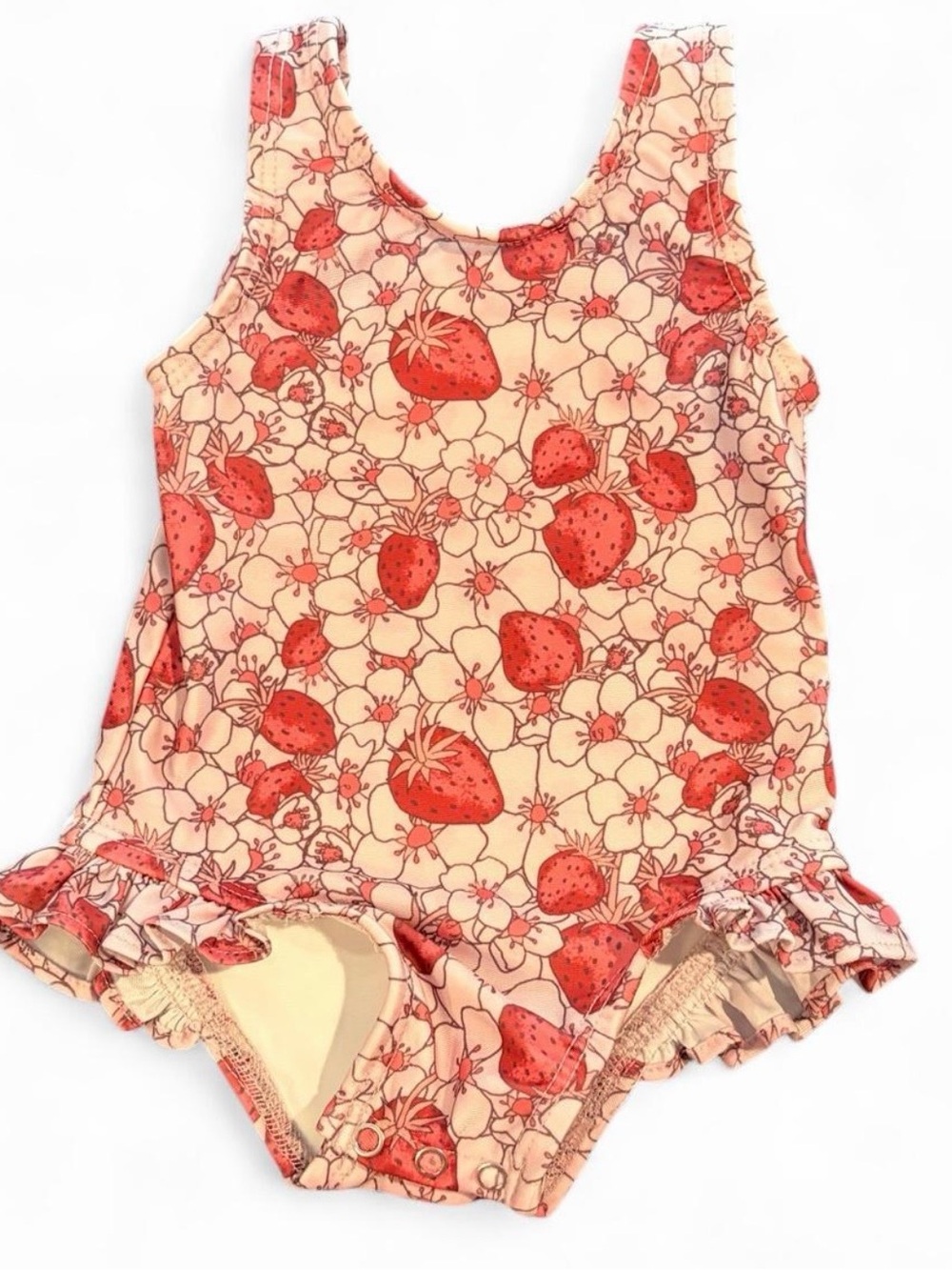 Kate Quinn One Piece Ruffle Strawberry Floral Swimsuit | Size 3-6 months